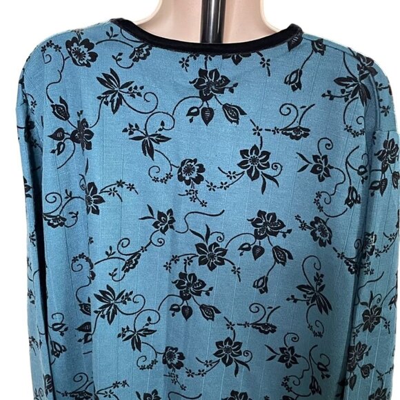 Womens Pullover Sweeter Knit Floral Top Carolyn Taylor Size 1x Vintage  u - Picture 6 of 9